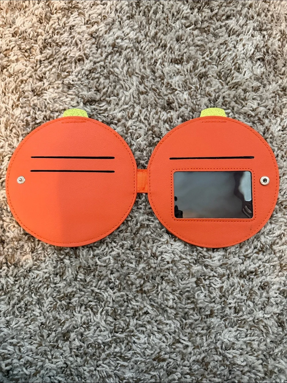 Jack-o'-Lantern Round Wallet in Bright Orange- Pumpkin Kult-Love Pain & Stitches